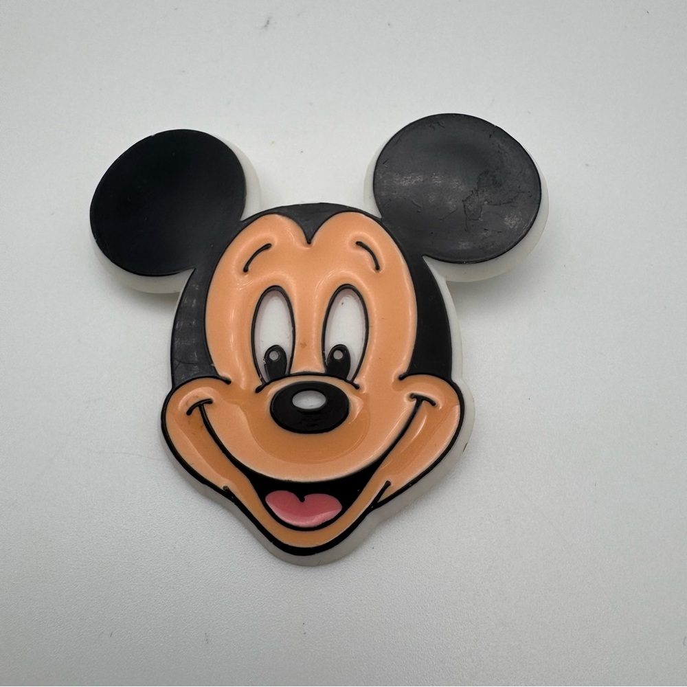 Rare Vintage Disney Plastic Mickey Mouse Pin ~ Made USA ~ Monogram Products